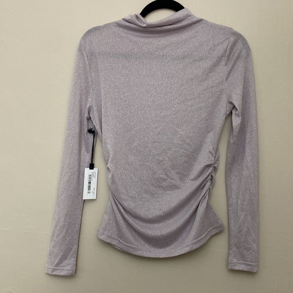 ASTR the Label LAVENDER JOBELLE LUREX MOCK NECK LONG SLEEVE TOP - Picture 7 of 9